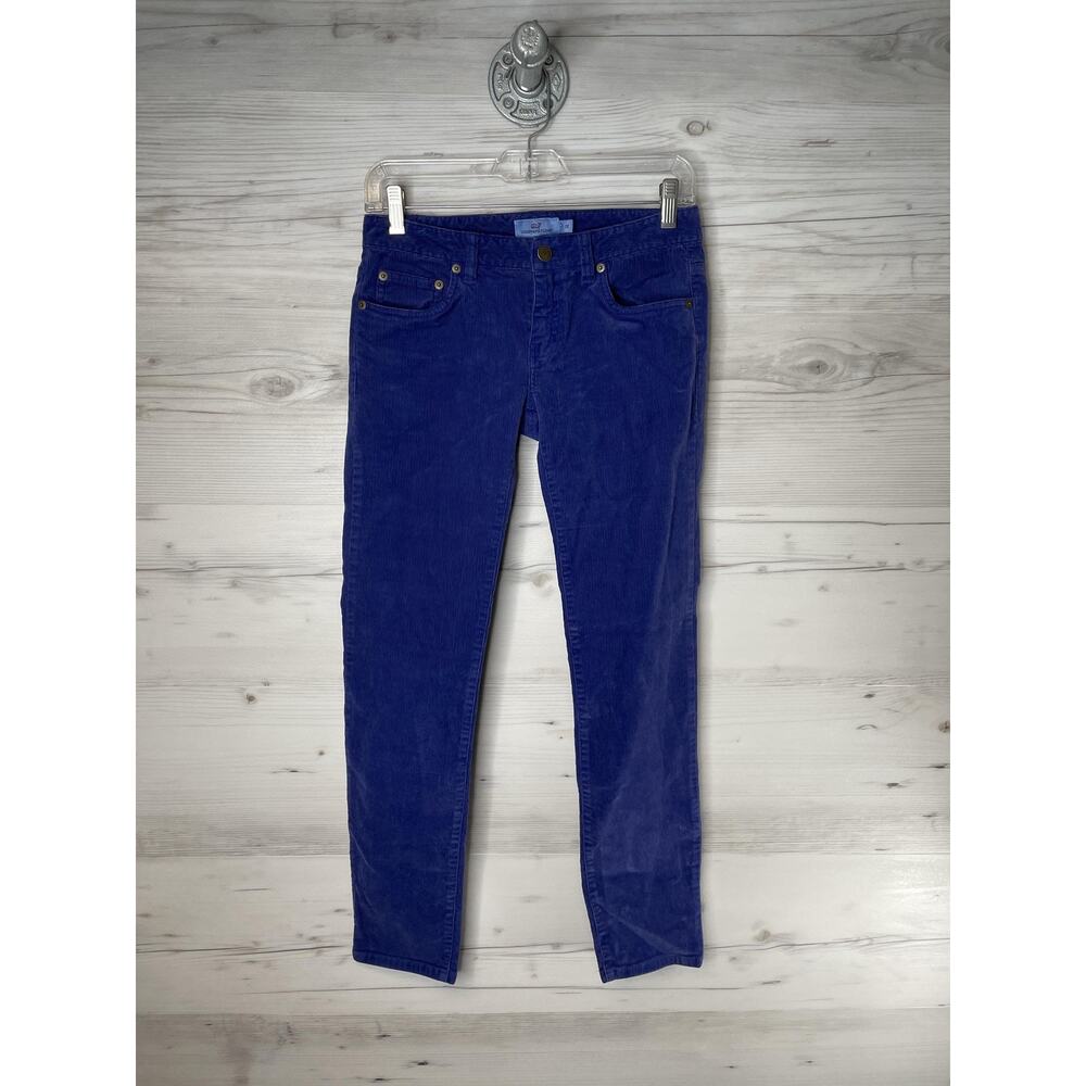 Vineyard Vines Pants Womens 00 Blue Corduroy Stretch 5-Pocket Skinny Zip Fly